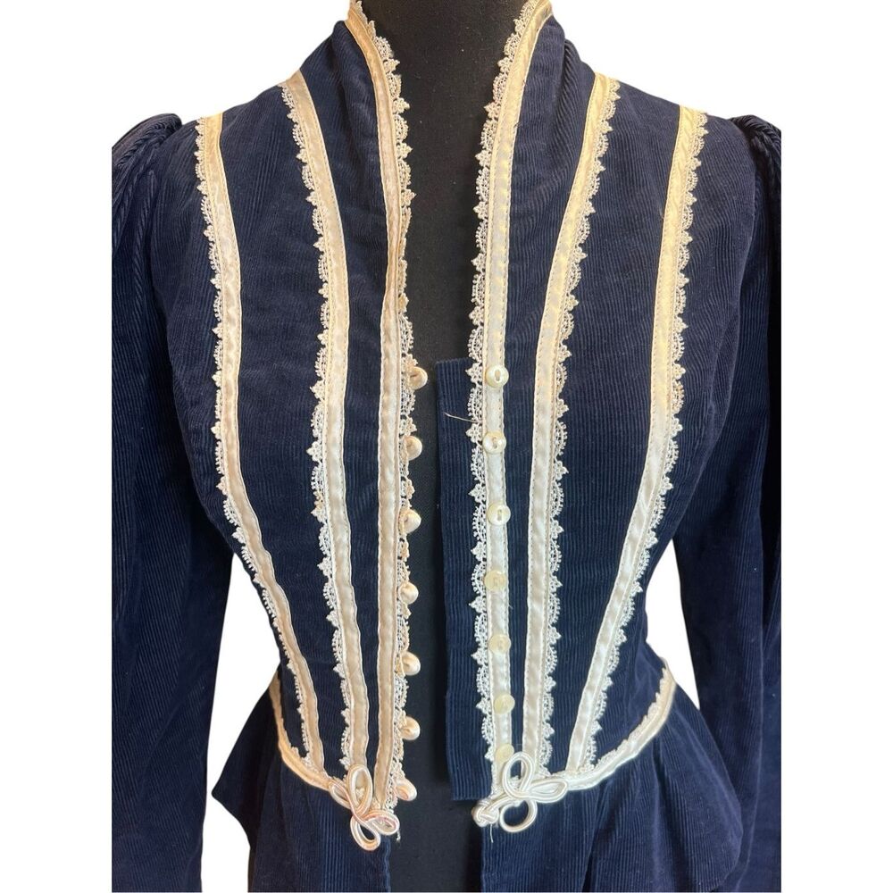 Gunne Sax vintage 70’s prairie Victorian velvet romantic  jacket 7 regancycore - Picture 4 of 8